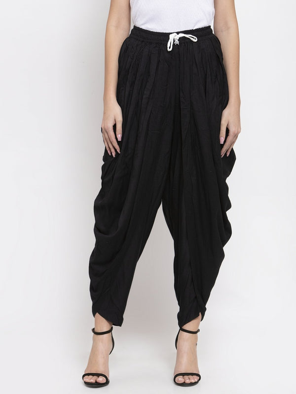 Women's Black Solid Dhoti - Jompers