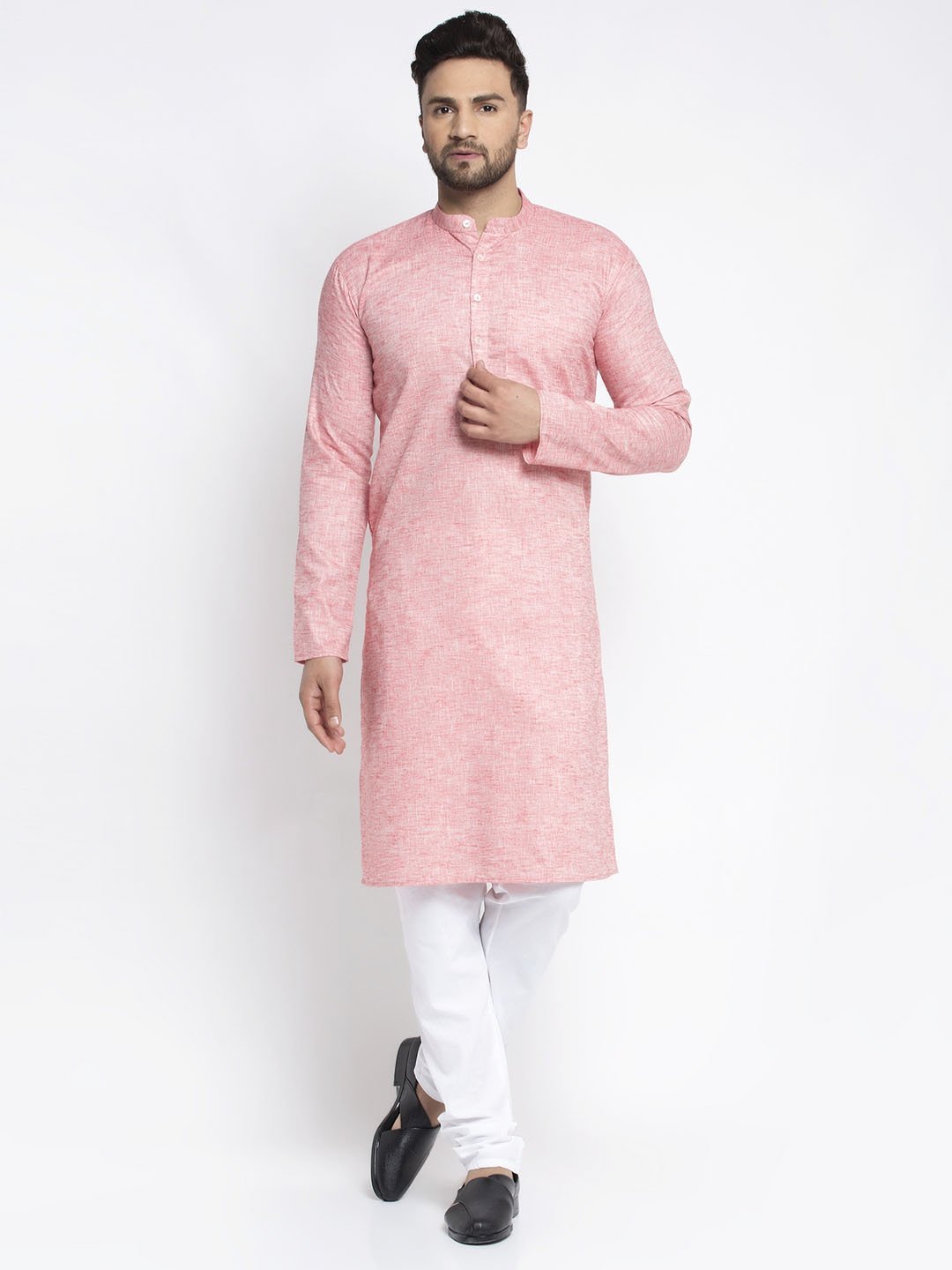 Men's Self Design Kurta with Pyjamas set by Virat Fashions- (2pcs set)