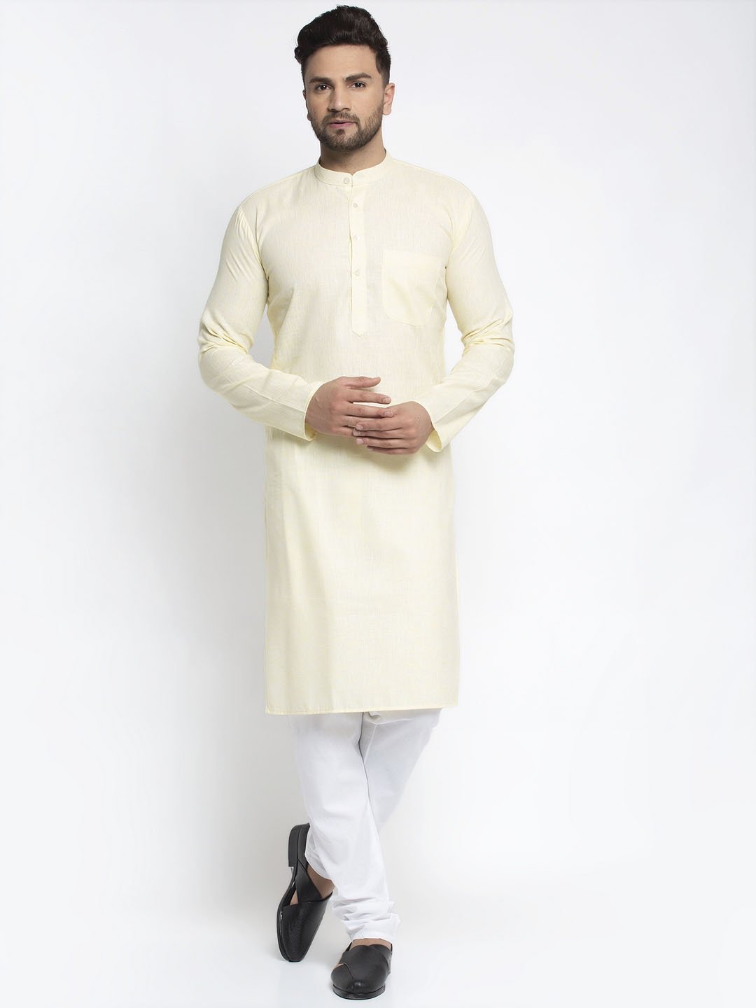 Men's Self Design Kurta with Pyjamas set by Virat Fashions- (2pcs set)