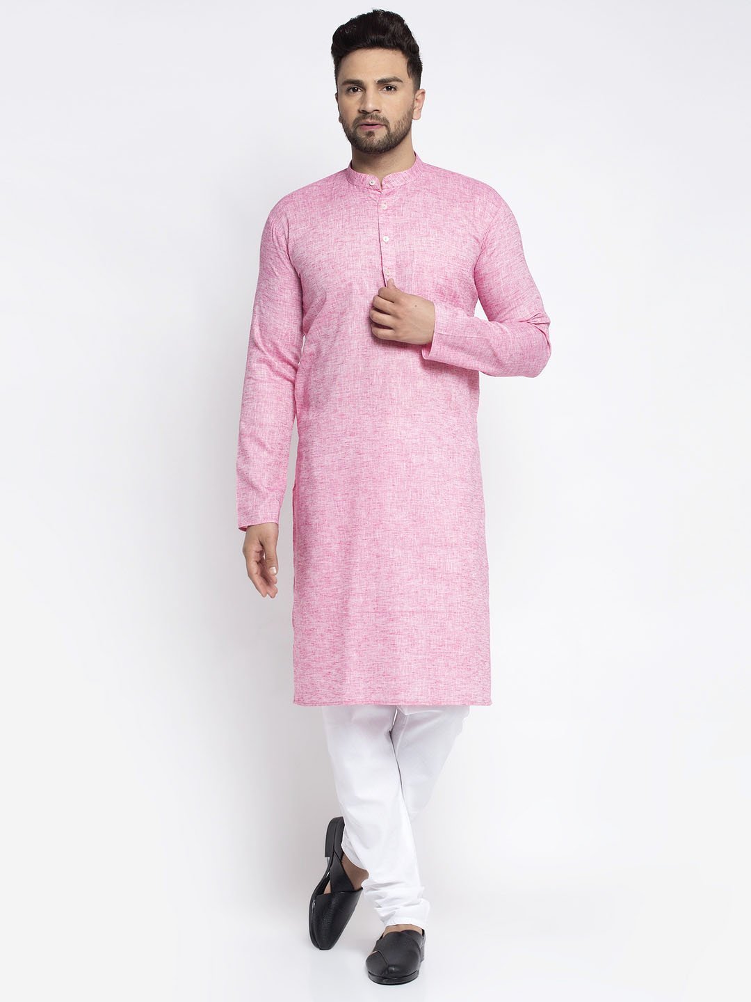 Men's Self Design Kurta with Pyjamas set by Virat Fashions- (2pcs set)