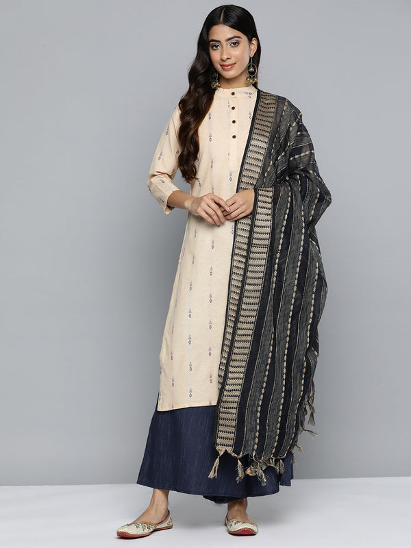 Jashvi Woven Design Kurta With Palazzos & Dupatta