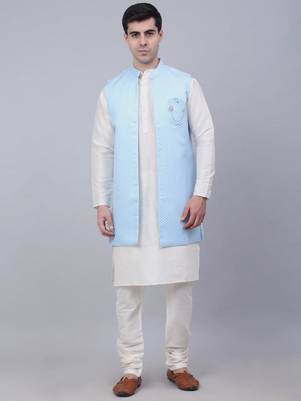 Men's Solid Kurta Pyjama With Shrug Jacket