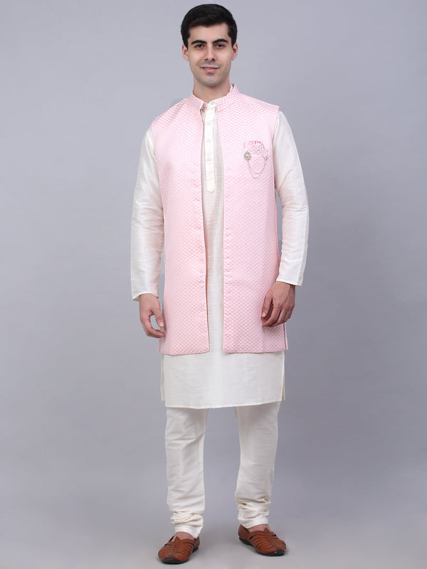 Men's Solid Kurta Pyjama With Shrug Jacket