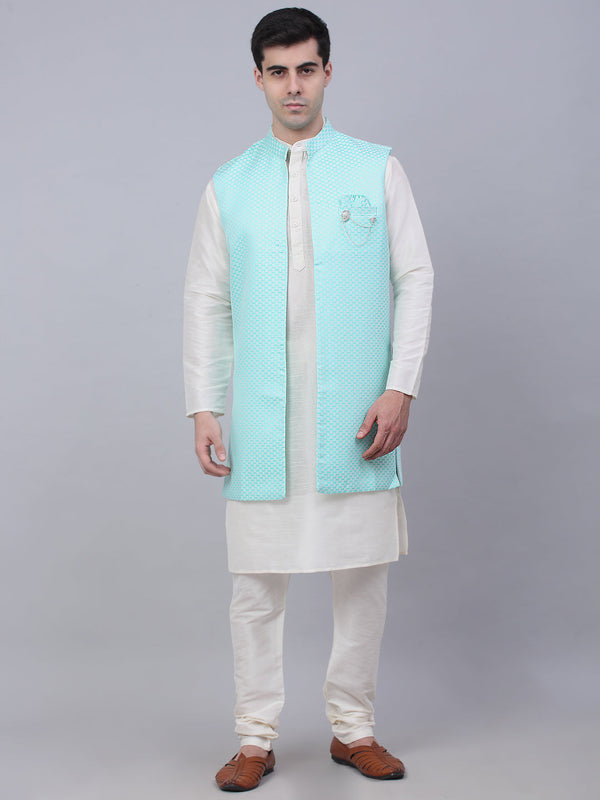 Men's Solid Kurta Pyjama With Shrug Jacket