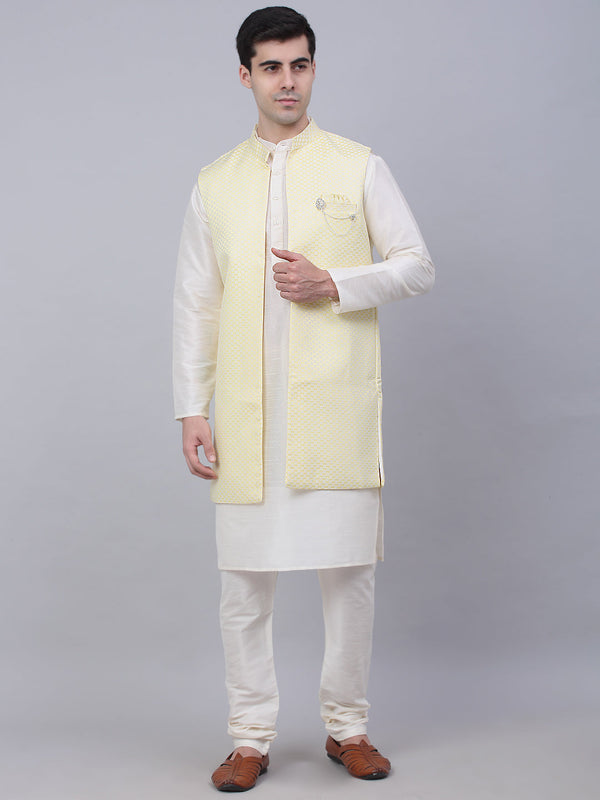 Men's Solid Kurta Pyjama With Shrug Jacket