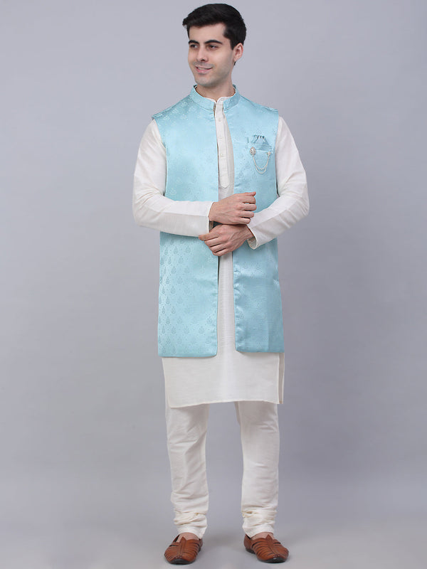 Men's Solid Kurta Pyjama With Shrug Jacket