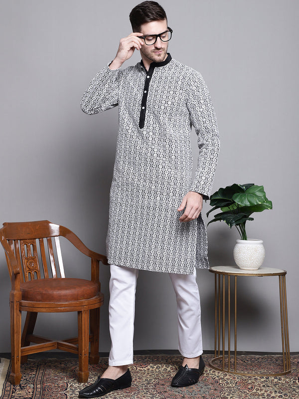 Sequin Embroidered Silk Blend Kurta with Pyjamas