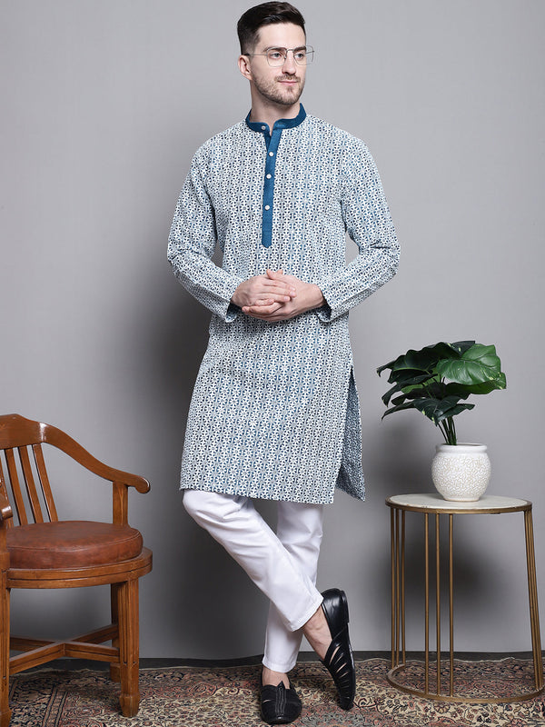 Sequin Embroidered Silk Blend Kurta with Pyjamas