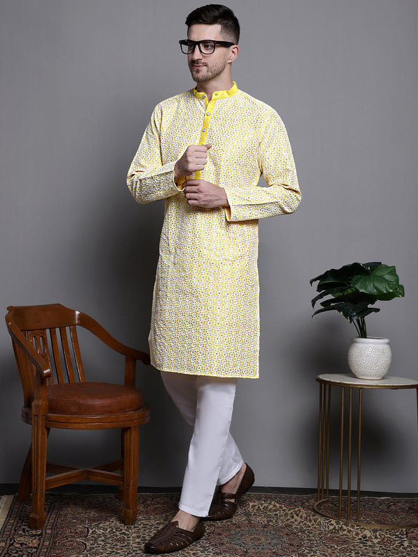 Sequin Embroidered Silk Blend Kurta with Pyjamas