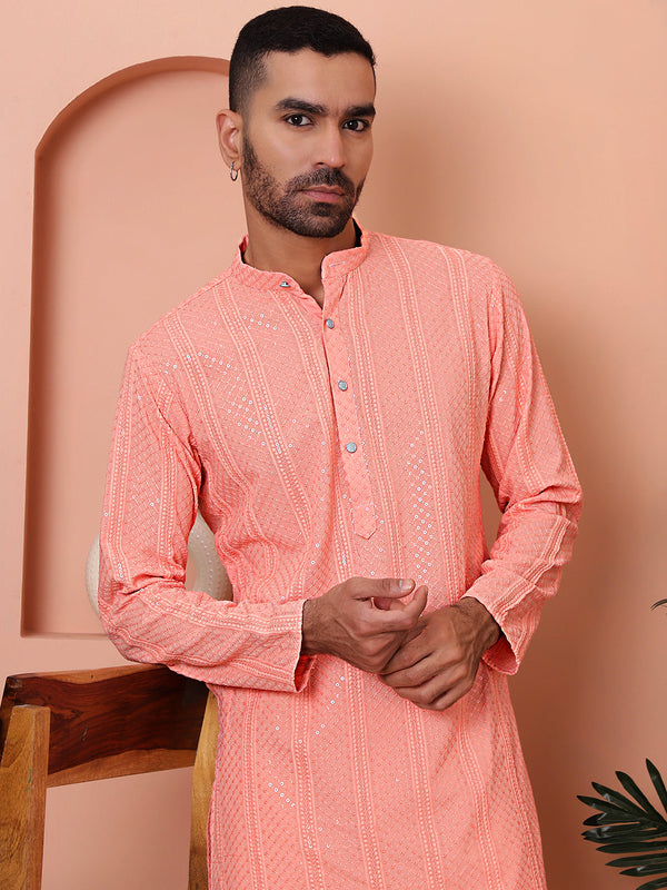 Men's Sequins Embroidered Kurta with Pyjama