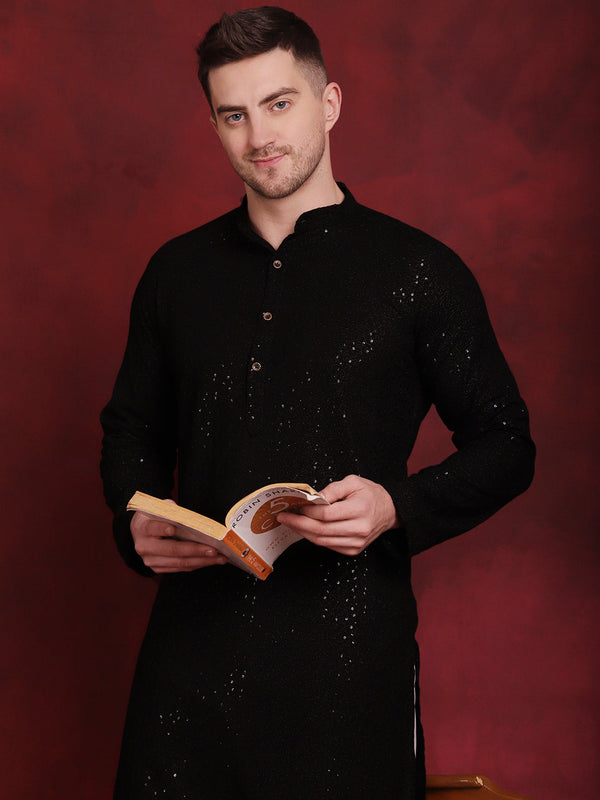 Men's Sequins Chikankari Kurta with Pyjama