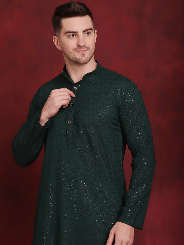 Men's Sequins Chikankari Kurta with Pyjama