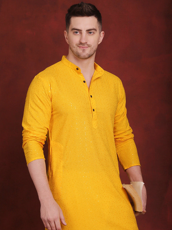 Men's Sequins Chikankari Kurta with Pyjama