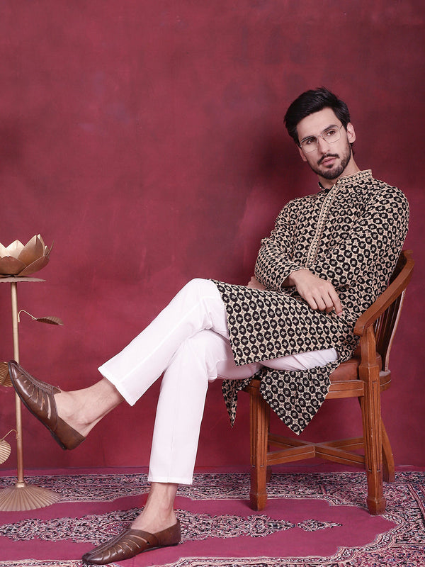 Men's Sequins Embroidered Kurta with Pyjama