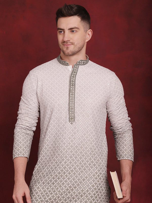 Men's Sequins Embroidered Kurta with Pyjama