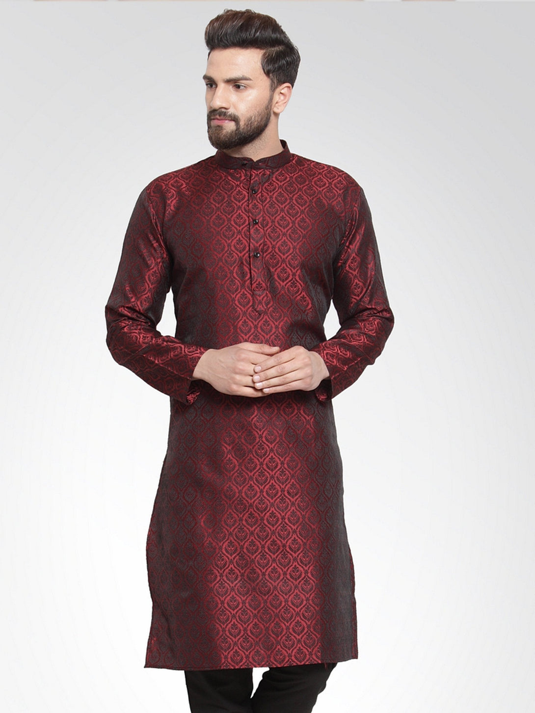 Men Gold Silk Kurta by Virat Fashions (1pc)