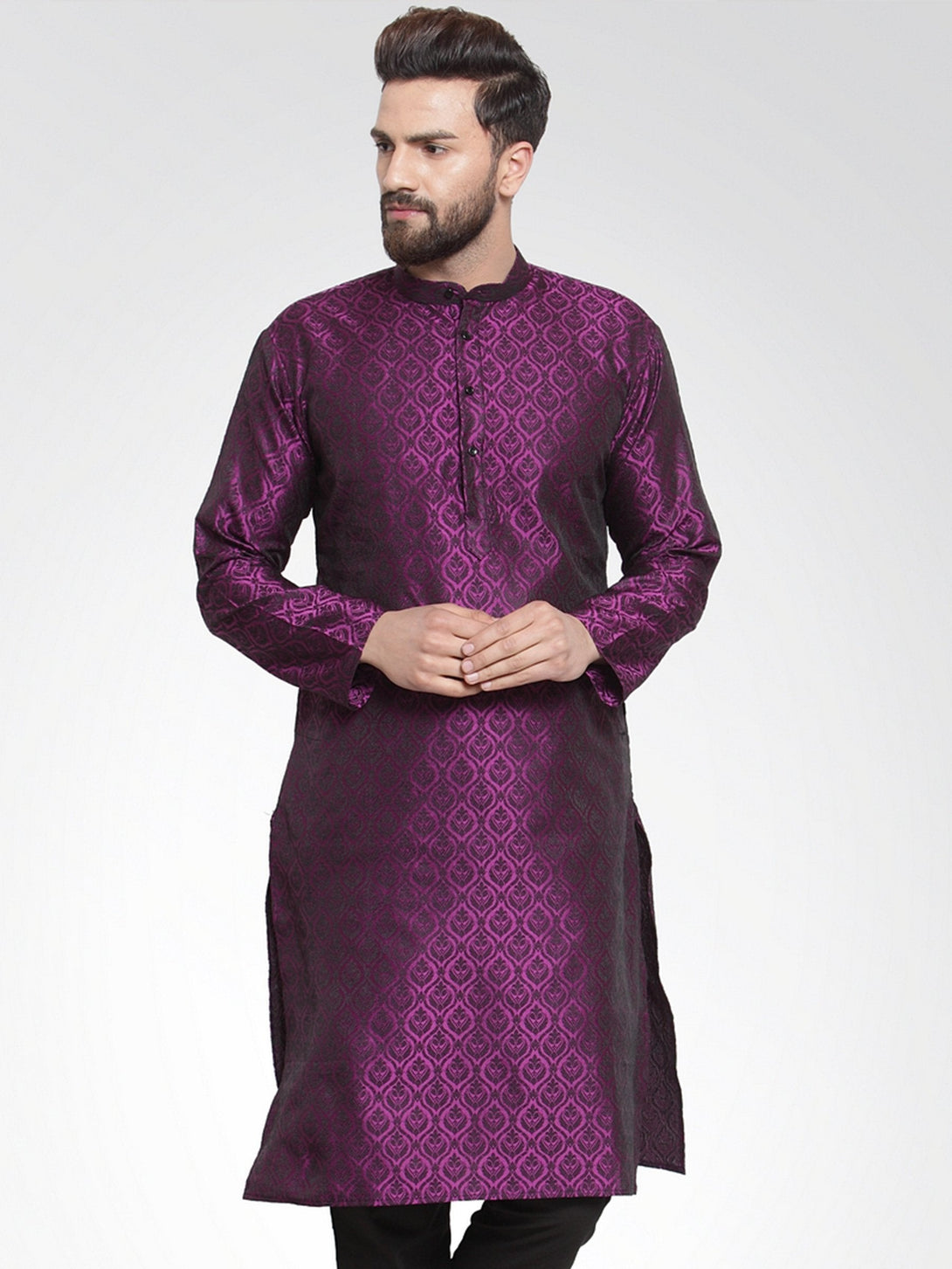 Men Gold Silk Kurta by Virat Fashions (1pc)