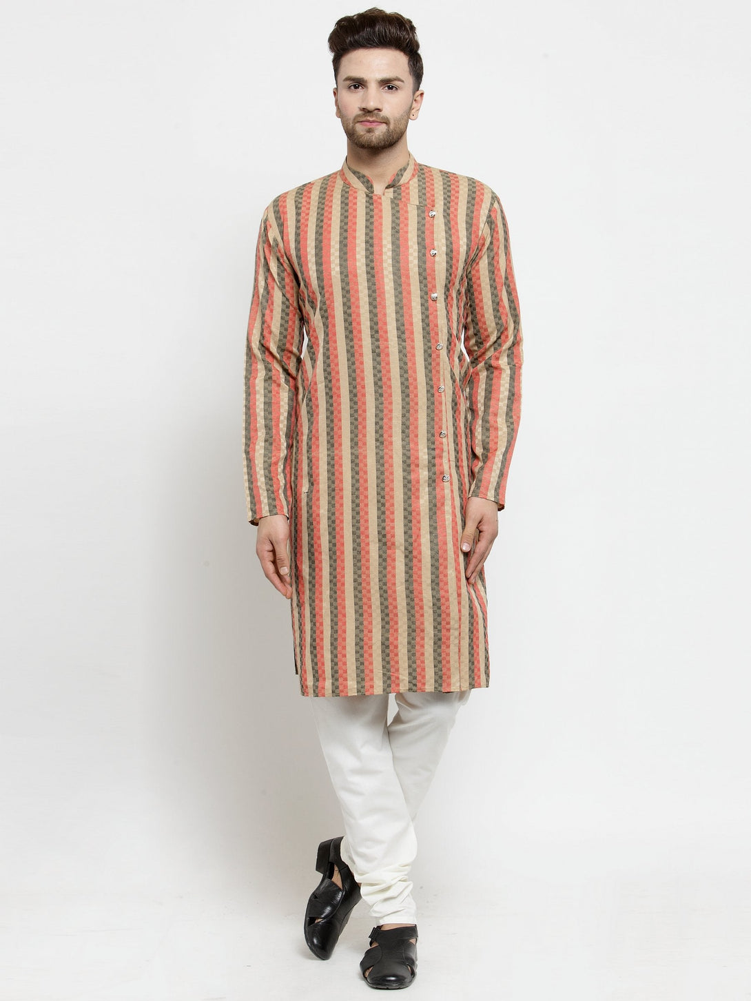 Men's Self Design Stripped Kurta Only - Virat Fashions