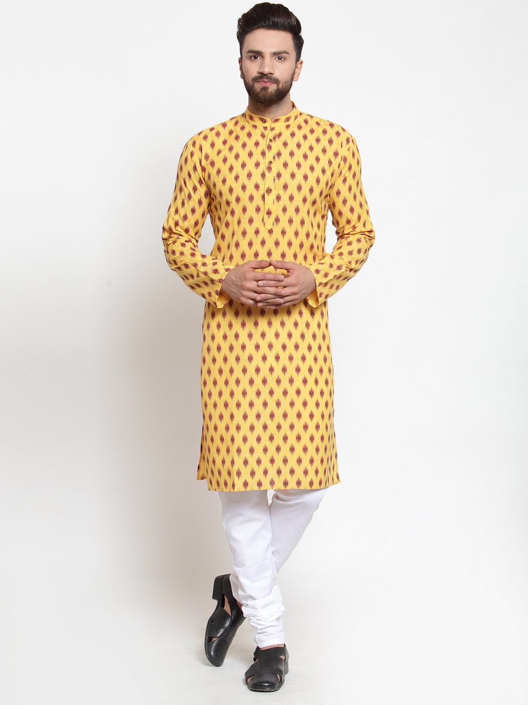 Men's Printed Kurta with Churidar - Virat Fashions