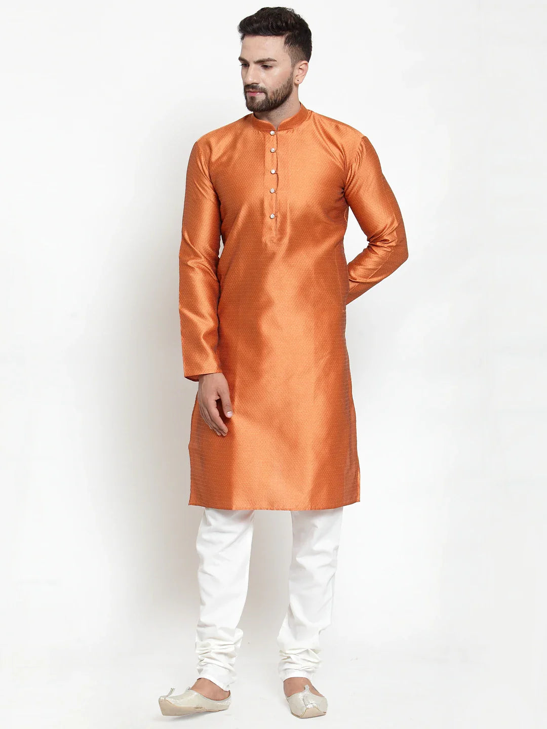 Men's Self Design Kurta with Churidar set by Virat Fashions- (2pcs set)