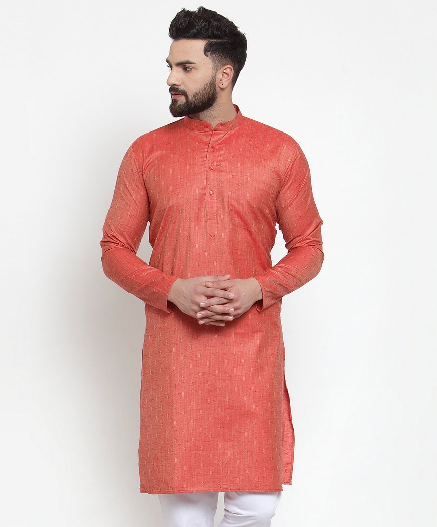 Men's Self Design Kurta Only - Virat Fashions