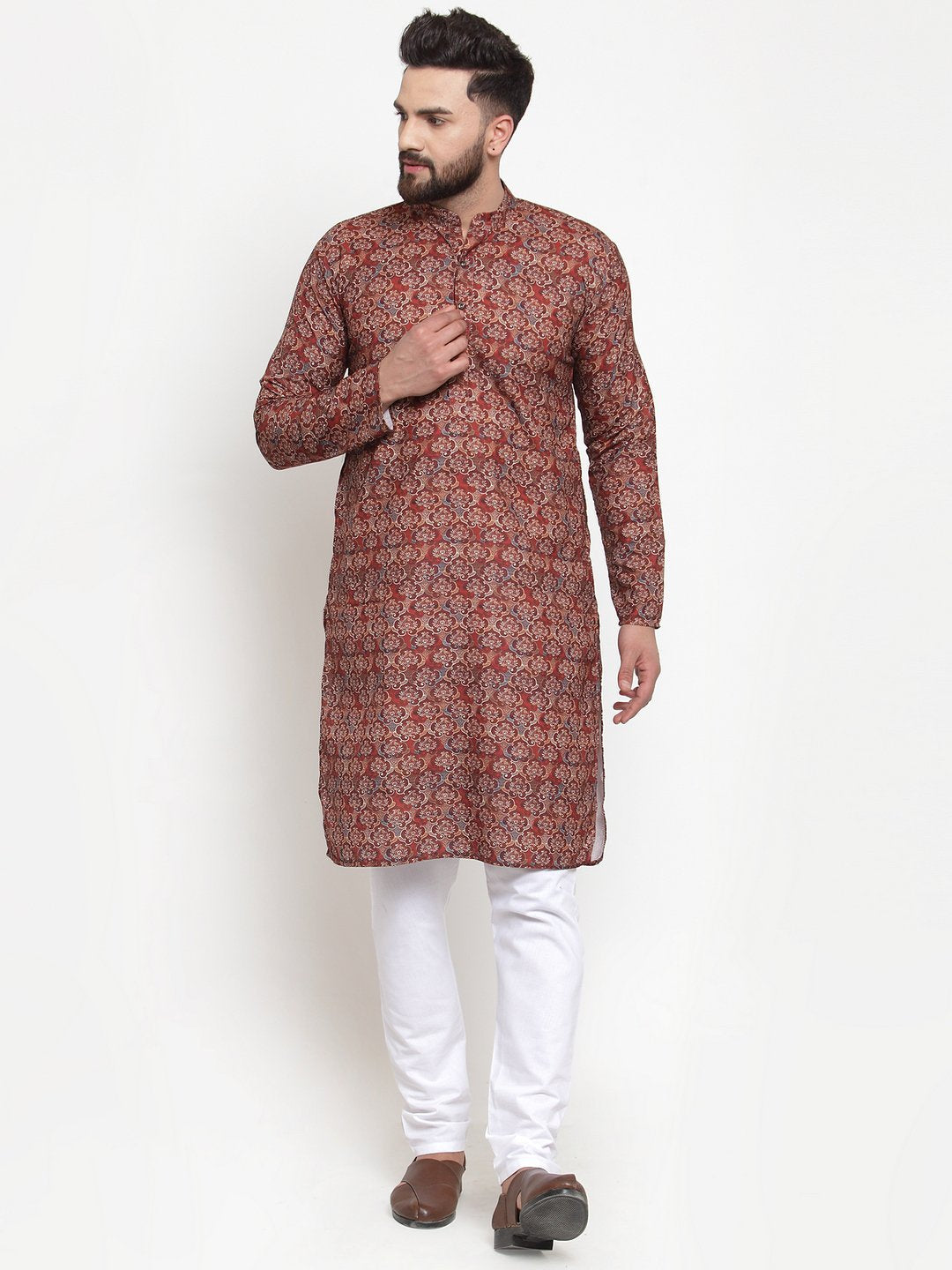 Men's Digital Printed Kurta with Churidar - Virat Fashions