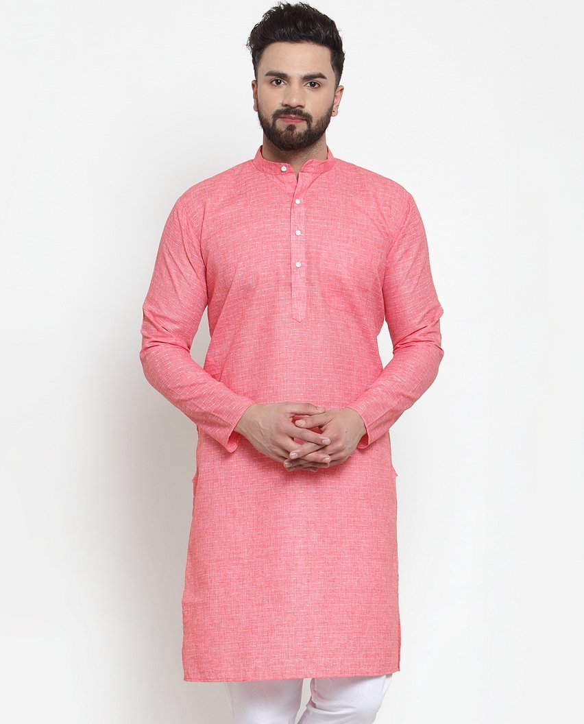 Men Biege Cotton Kurta by Virat Fashions (1pc)