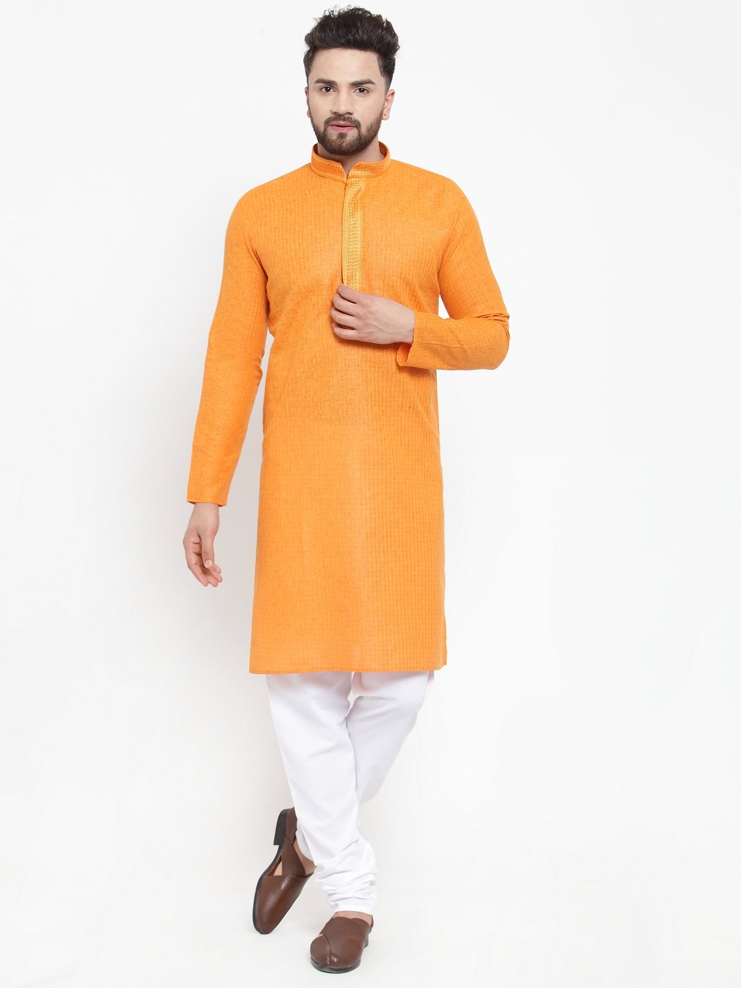 Men's Embroidered Kurta with Churidar by Virat Fashions- (2pcs set)