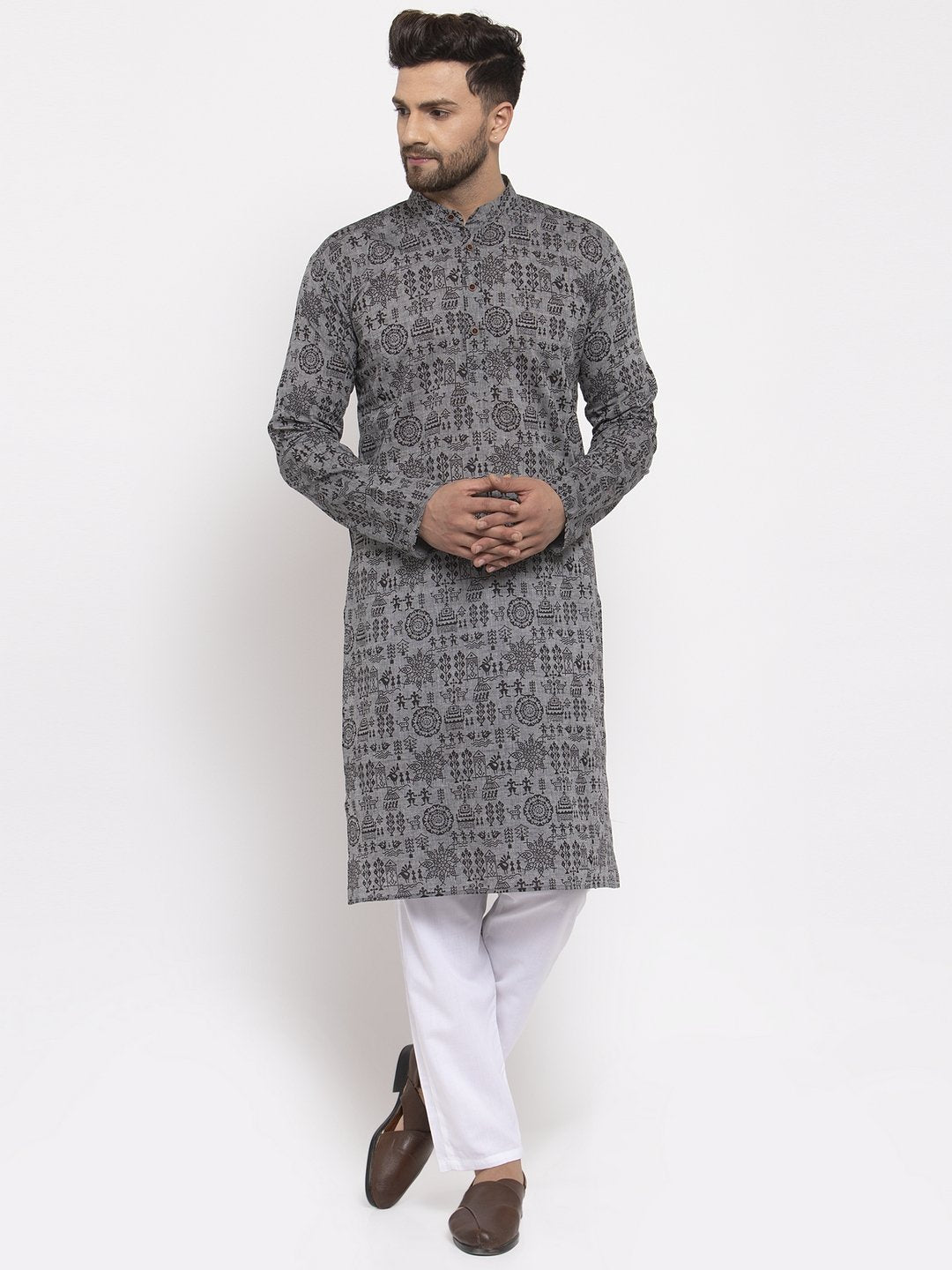 Men's Printed Straight Kurta - Virat Fashions