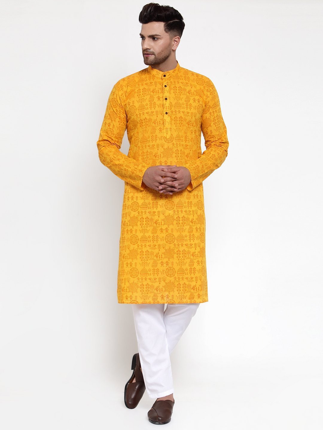 Men's Printed Straight Kurta - Virat Fashions