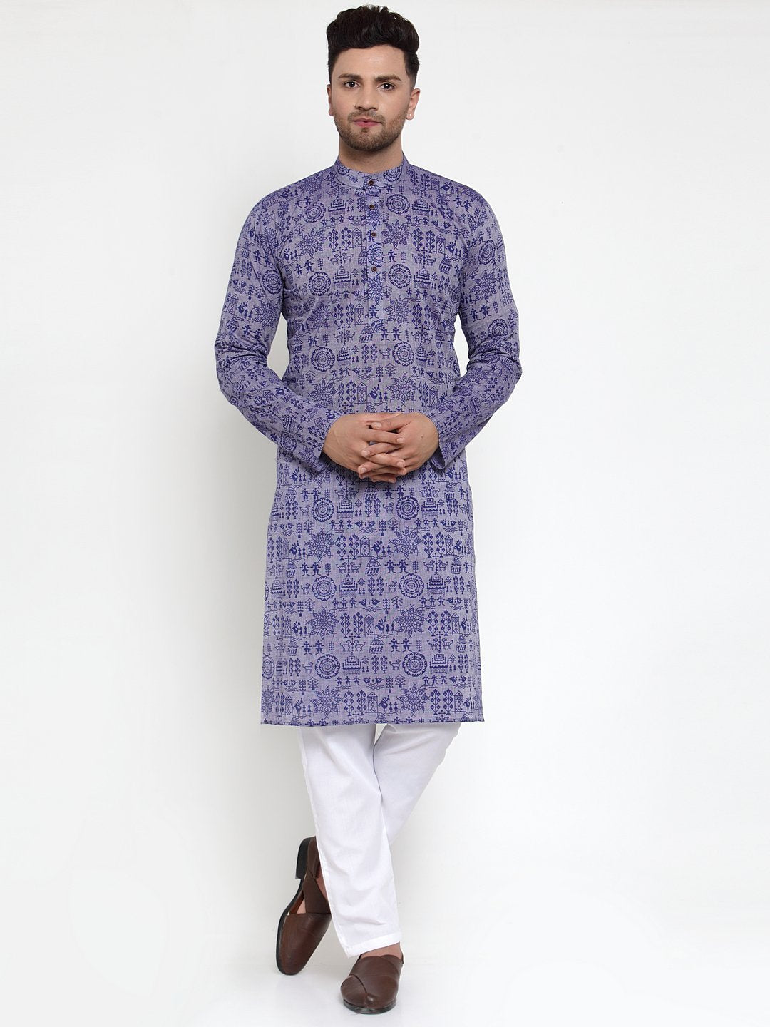 Men's Printed Straight Kurta - Virat Fashions