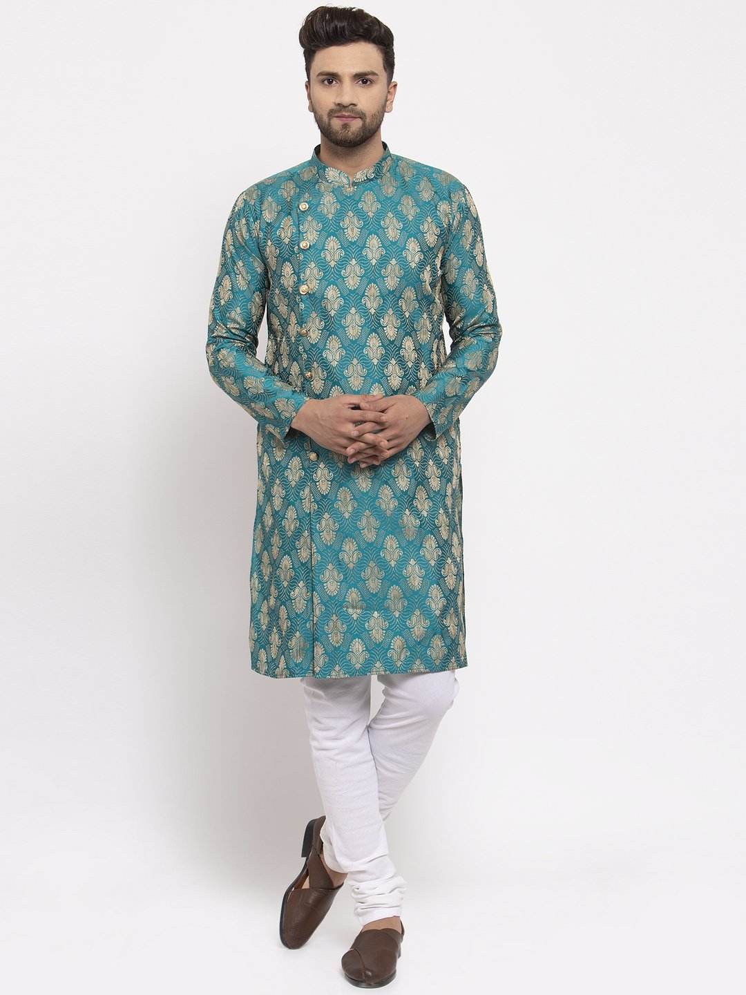 Men's Jacquard Kurta with Churidar - Virat Fashions