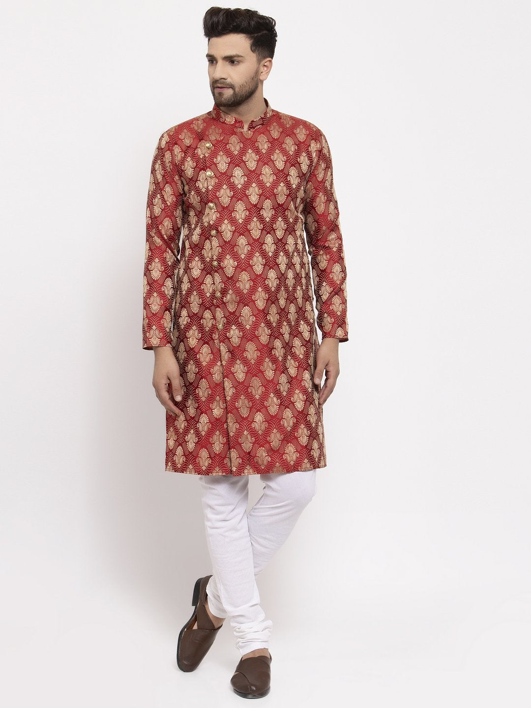 Men's Jacquard Kurta with Churidar - Virat Fashions