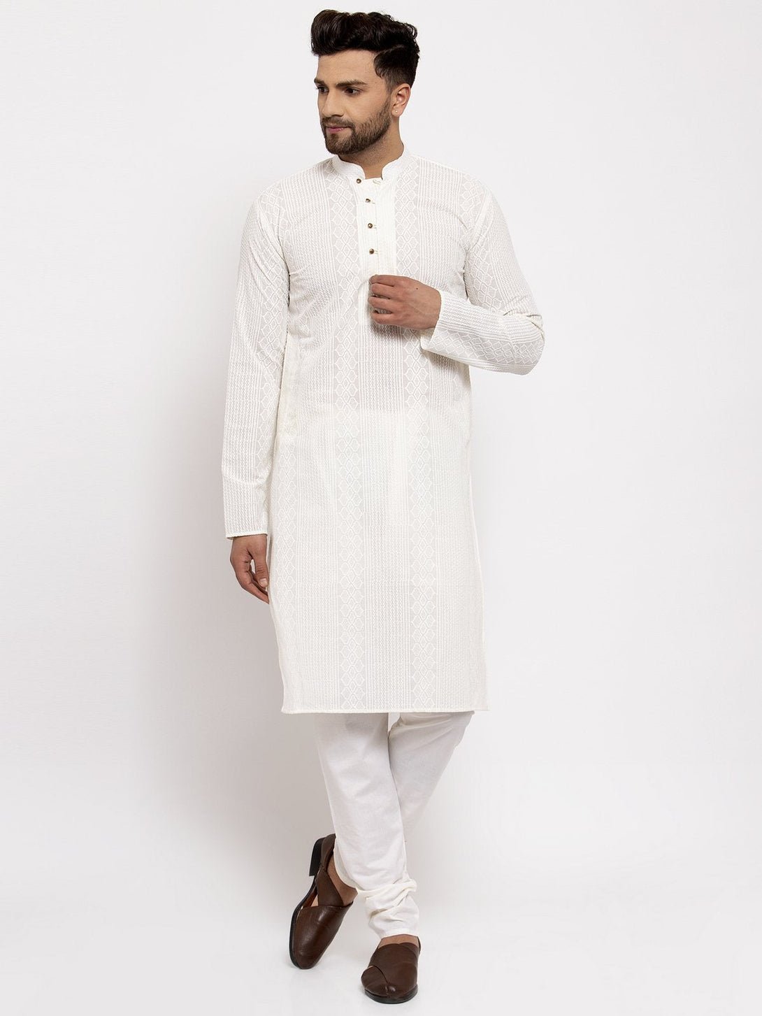 Men's Embroidered Kurta with Pyjamas by Virat Fashions (2 Pc Set)