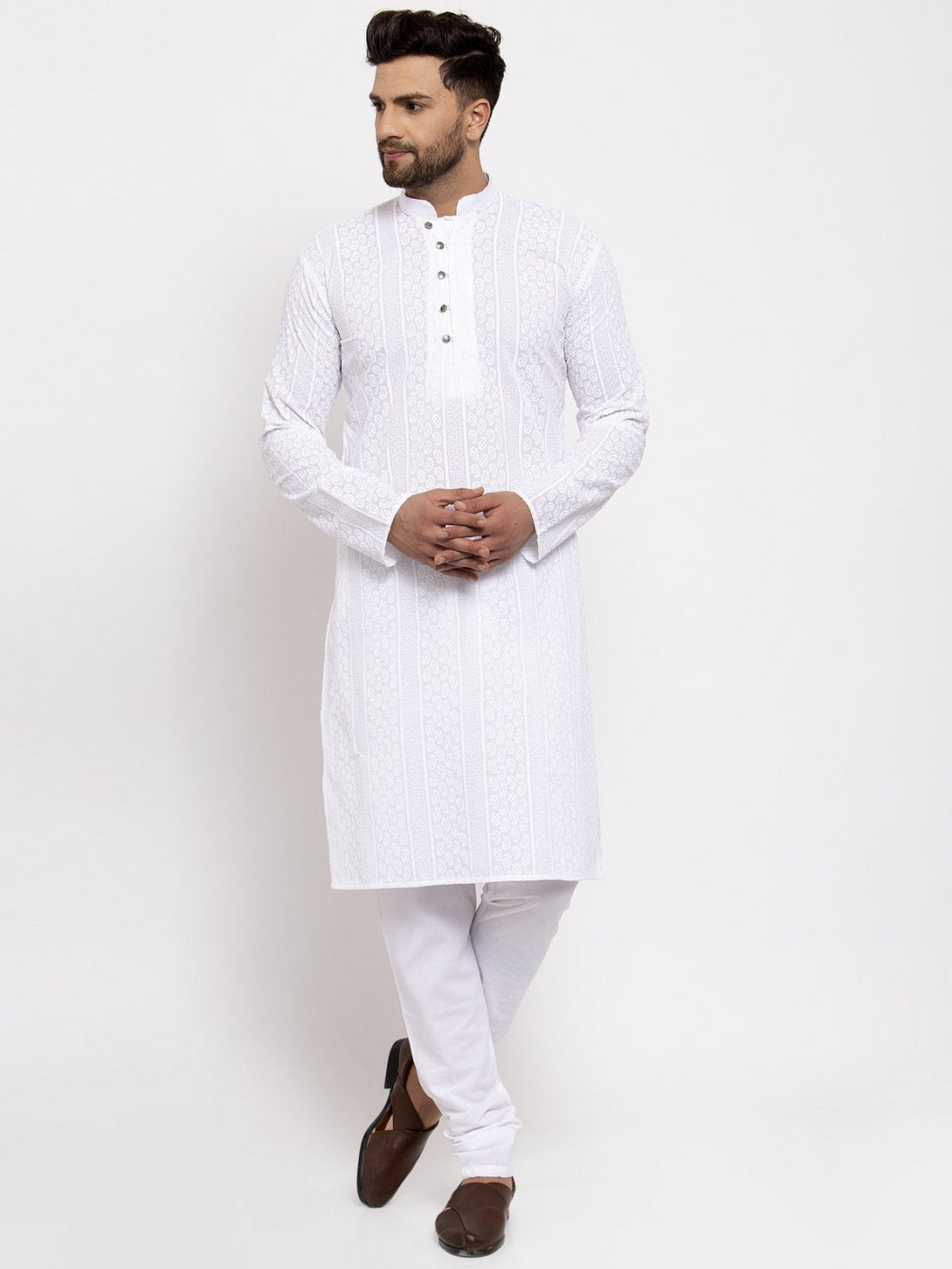 Men's Embroidered Kurta with Pyjamas by Virat Fashions (2 Pc Set)