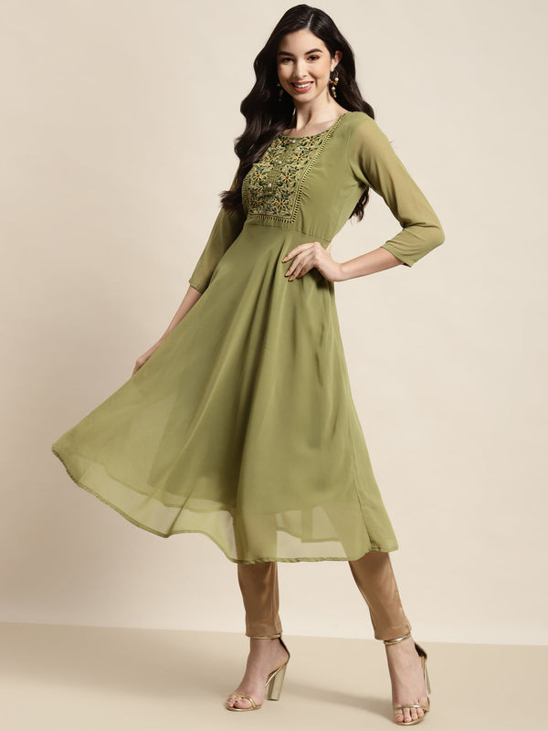 Yoke Design Georgette Anarkali Kurta