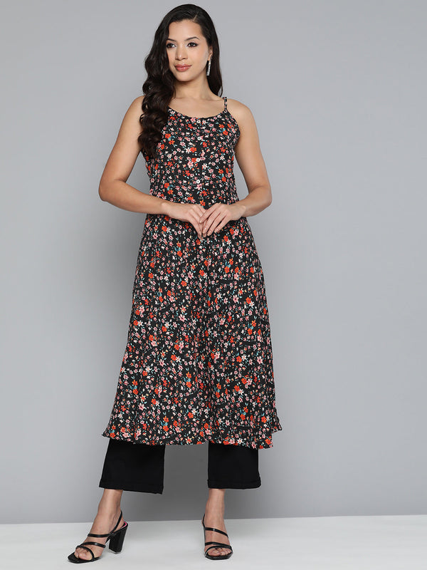 Jashvi Floral Printed Floral Georgette Kurta