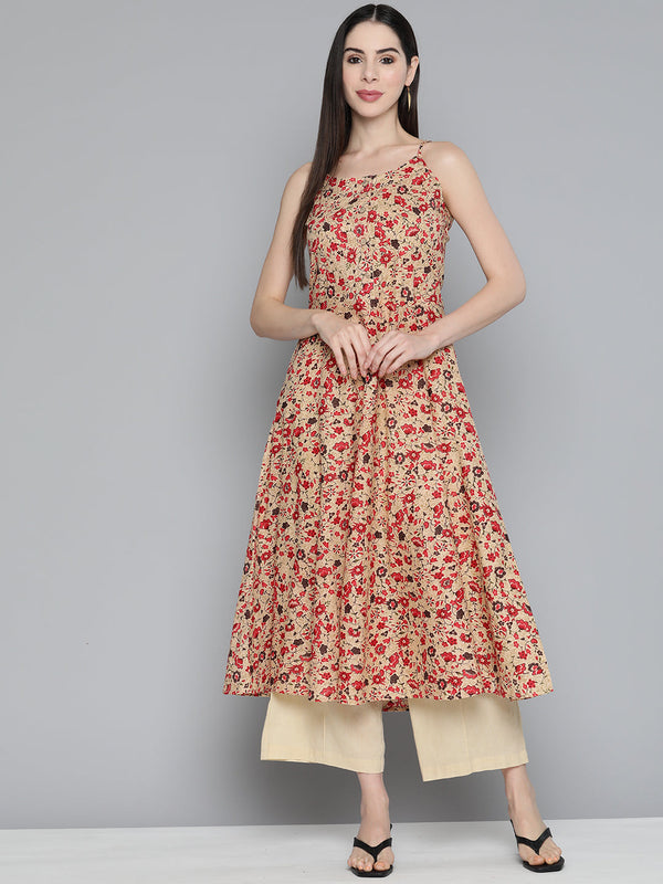 Jashvi Floral Printed Floral Cotton Kurta