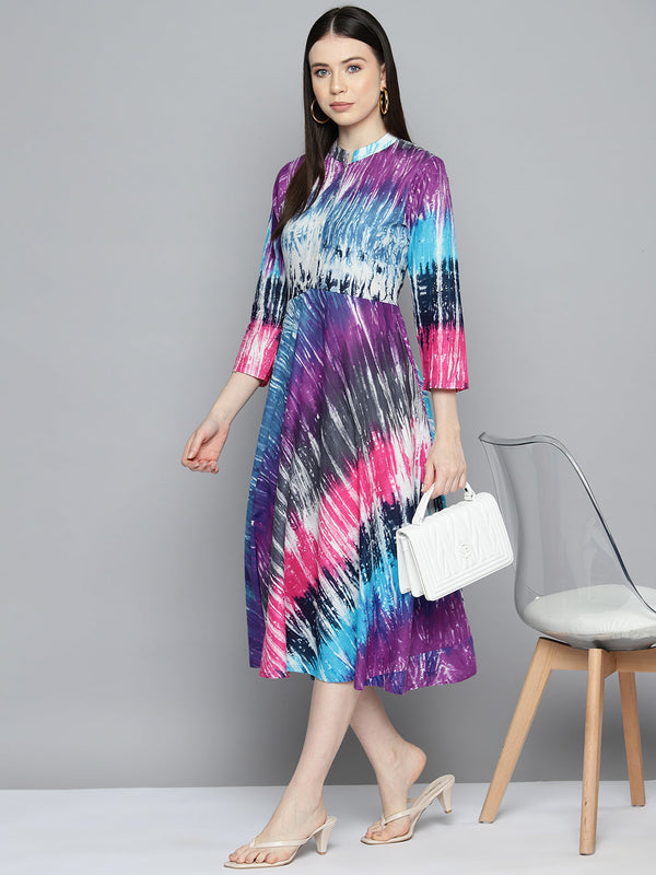 Ombre effect flaired dress