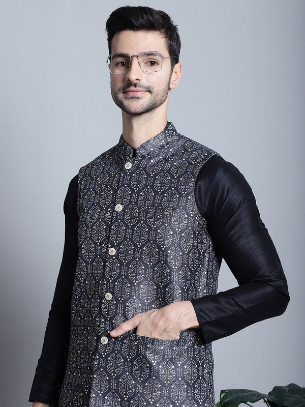 Men's Printed Nehru Jacket