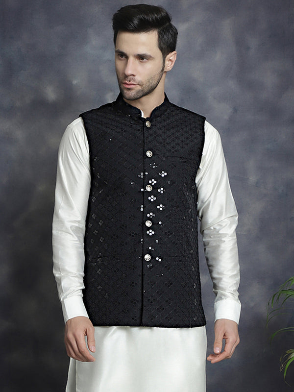 Men's embroidered and sequins Nehru Jacket