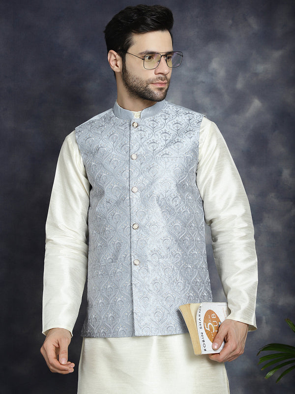 Men's Sequins and Embroidred Nehru Jacket