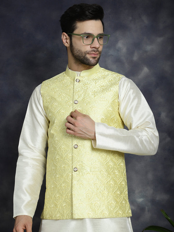 Men's Sequins and Embroidred Nehru Jacket