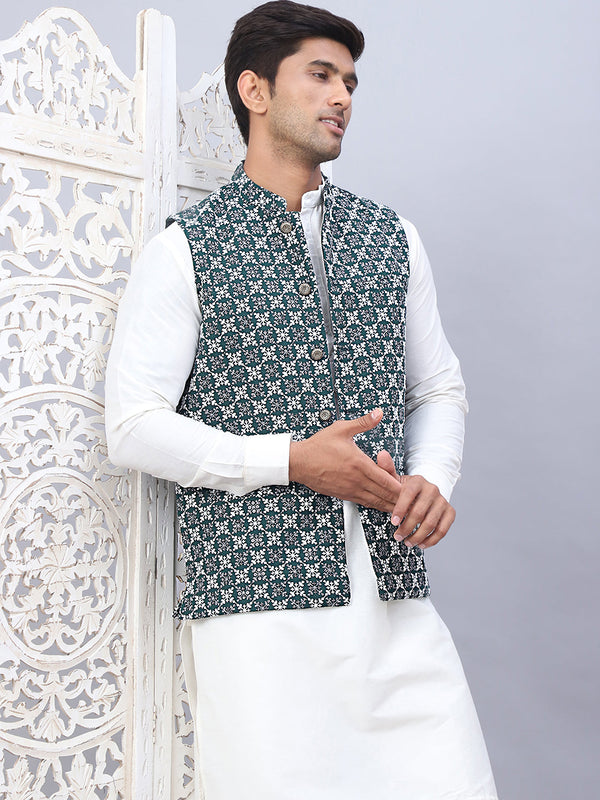 Embroidered Viscose Rayon Nehru Jacket