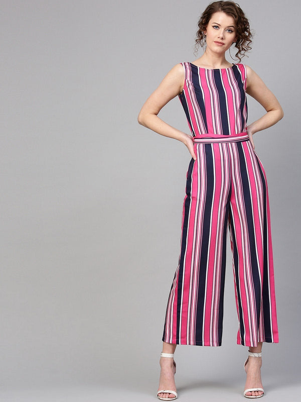 Women's Stripes Jumpsuit - Pannkh