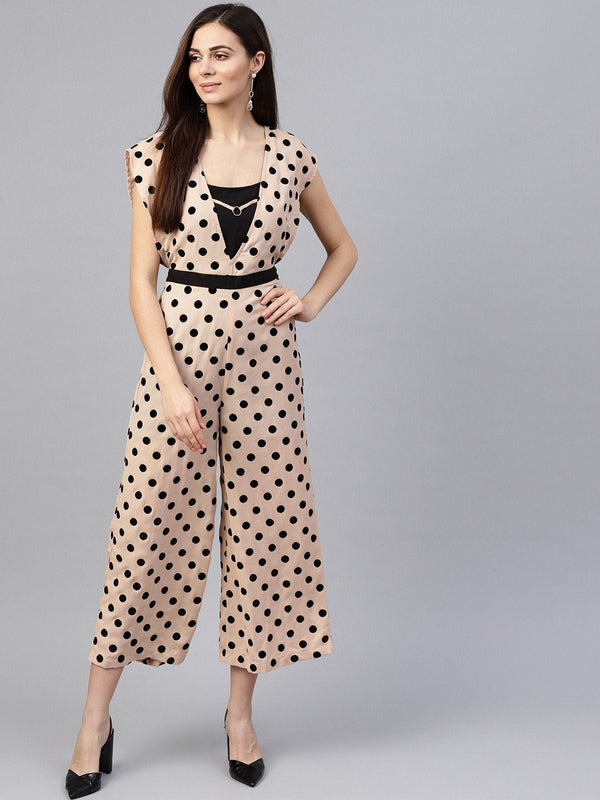 Women's Polka Printed Jumpsuit - Pannkh