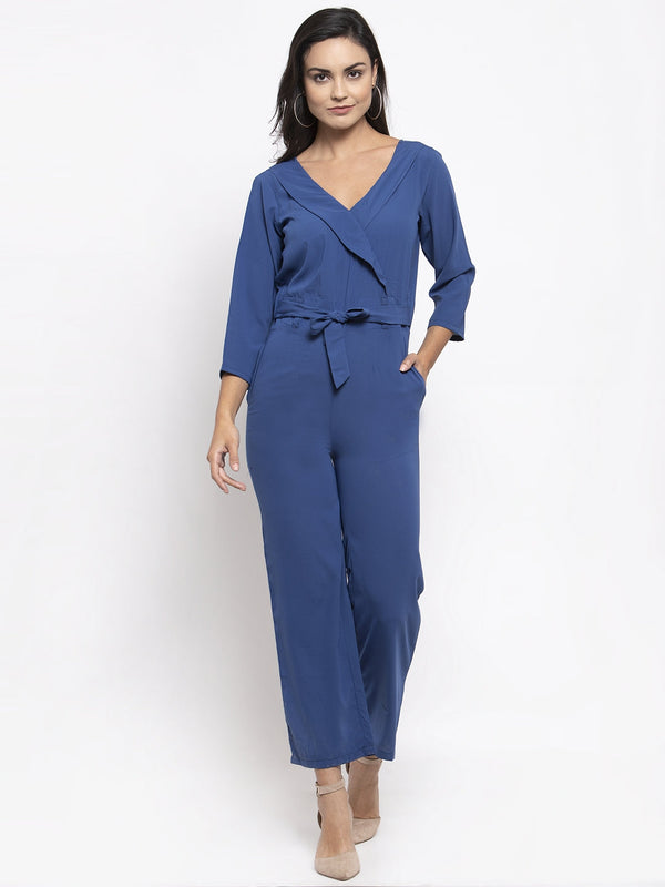 Jashvi Women Blue Solid Jumpsuit