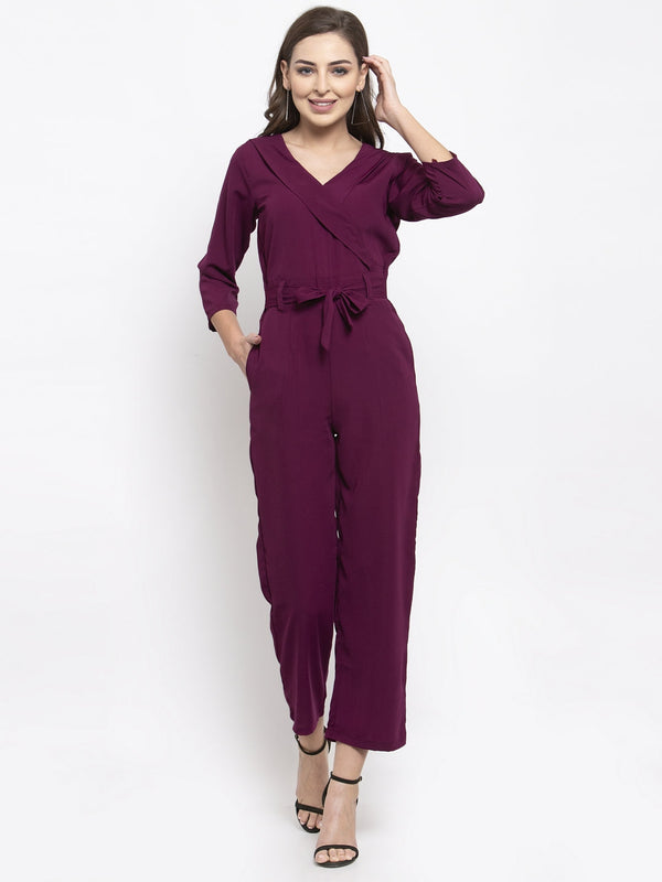 Jashvi Women Purple Solid Jumpsuit