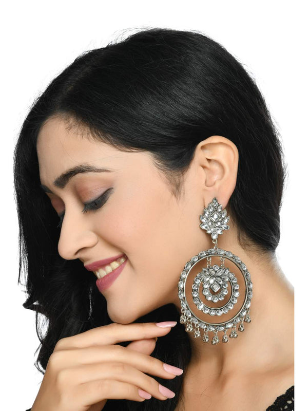 Johar Kamal Latest Design Earrings with White Kundan Jhumkas Jker_075