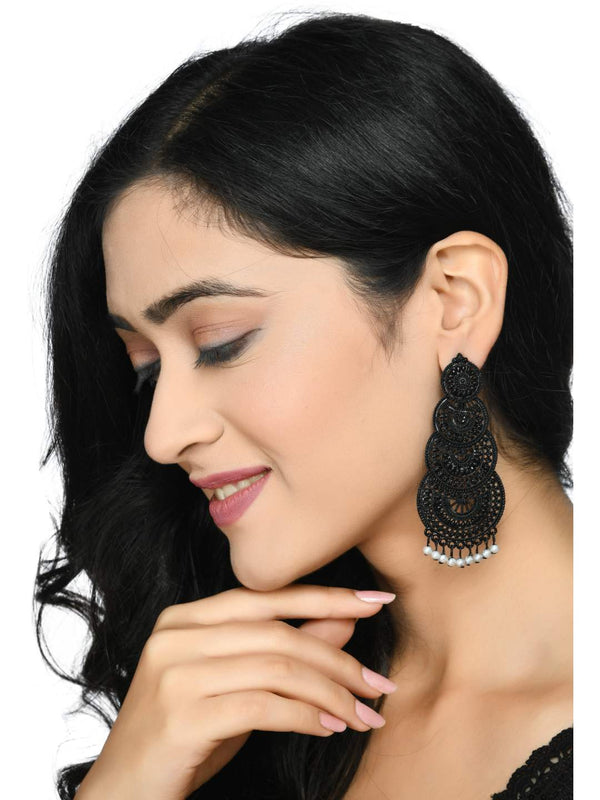 Indiakreations Latest design Black color Earrings Jker_120